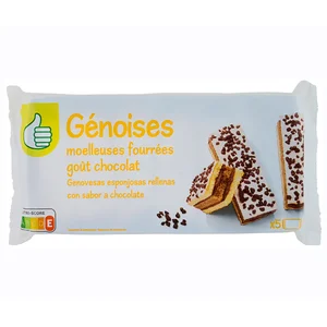 PRODUCTO ECONÓMICO ALCAMPO Bizcochos rellenos de chocolate 5 x 175 gr.