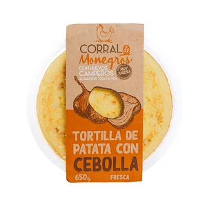CORRAL DE MONEGROS Tortilla de patatas fresca y con cebolla CORRAL DE MONEGROS 650 g.