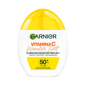 GARNIER Wonder tint tono claro Fluido con color todo en 1 (unifica, protege y antimanchas) con FPS 50+ 40 ml.