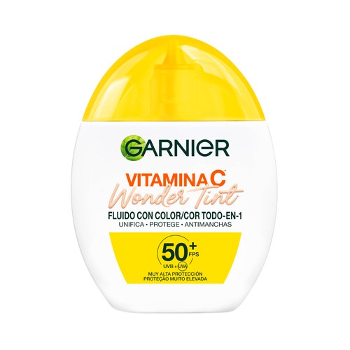 GARNIER Wonder tint tono claro Fluido con color todo en 1 (unifica, protege y antimanchas) con FPS 50+ 40 ml.