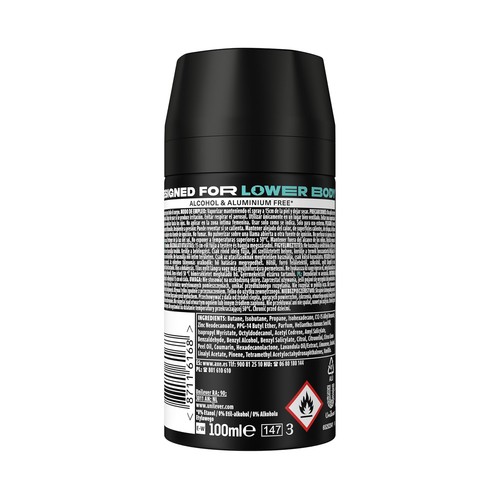 AXE All over body Desodorante corporal en spray para hombre, con aroma a coco y sándalo 100 ml.