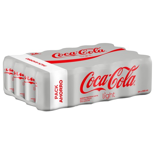 COCA COLA Light Refresco de cola pack 24 lata 33 cl.
