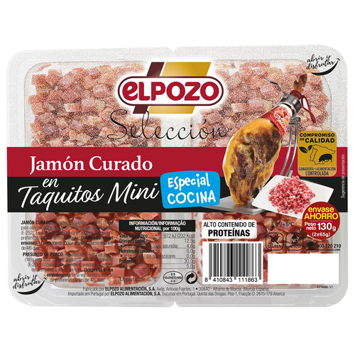 Mini taquitos de jamón curado EL POZO Selección 2 x 65 g.