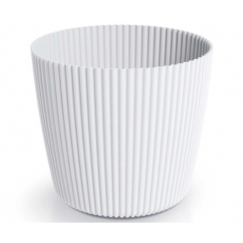 Maceta de plástico de 13 cm, color blanco,   GARDEN STAR