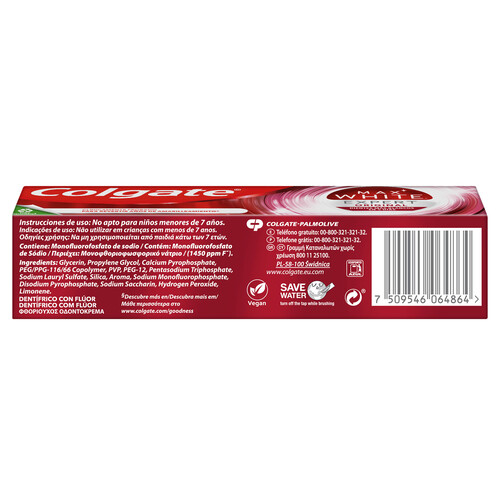 COLGATE Pasta de dientes blanqueadora con flúor y sabor a menta COLGATE Max white expert 75 ml.