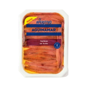 Imagen de AGUINAMAR Bandeja de anchoa en aceite vegetal y de oliva 60 g.