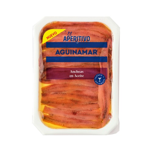 AGUINAMAR Bandeja de anchoa en aceite vegetal y de oliva 60 g.