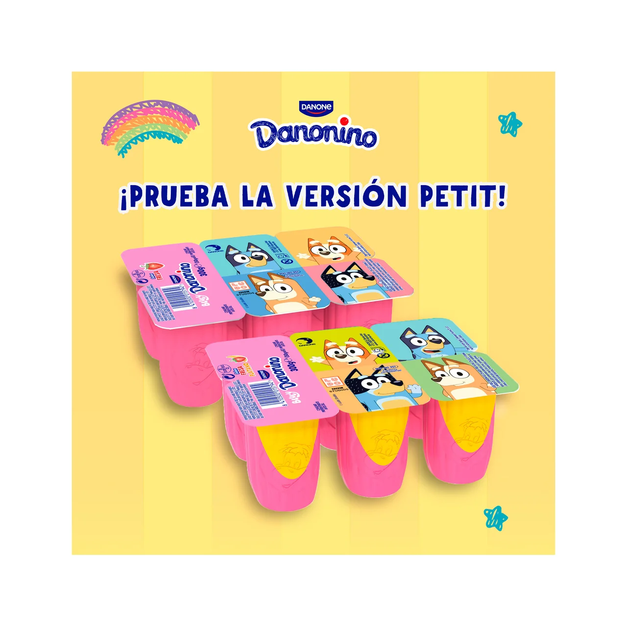 DANONINO Petit líquido para beber, con sabor a fresa y plátano DANONINO de Danone 4 x 100 g.