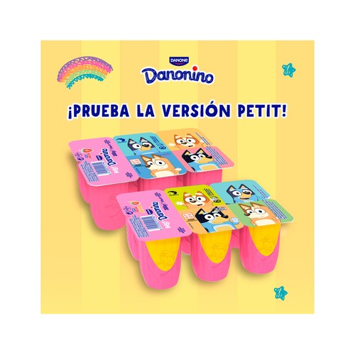 DANONINO Petit líquido para beber, con sabor a fresa y plátano DANONINO de Danone 4 x 100 g.