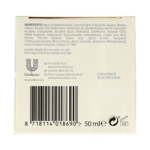 POND'S Crema de día y noche hidratante y revitalizante, para pieles normales POND'S Cuidado esencial 50 ml.