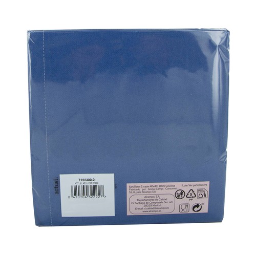 ACTUEL Servilletas doble capa de 40x40 en color azul 50 uds.
