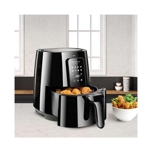Freidora sin aceite TAURUS Air Fry Digital, 1300W, capacidad 3,5L, temporizador, termostato 200°C, pantalla táctil, 8 programas.