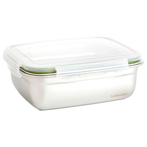 Hermético rectangular BIDASOA de 1,8 litros, inox de 23x18x8cm.