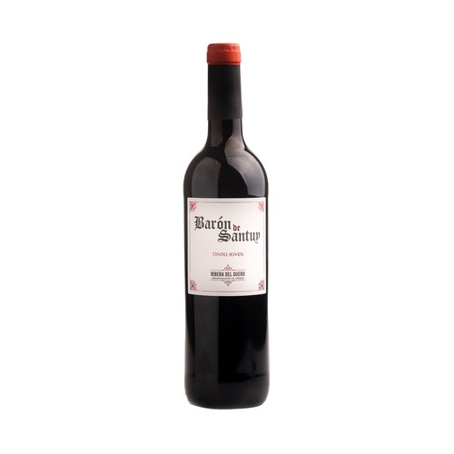 Vino tinto con denominación de origen Ribera del Duero BARÓN DE SANTUY botella de 75 cl.