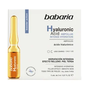 BABARIA Tratamiento en ampollas de uso diario con efecto hidratante y rellenador BABARIA Hyaluronic 5 x 2 ml.