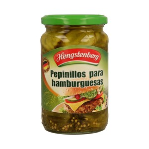 Imagen de HENGSTENBERG Pepinillos grandes en rodajas para hamburguesas frasco de 330 g.