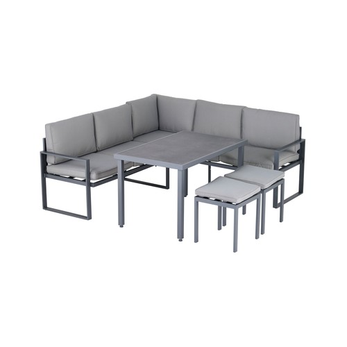 Conjunto rinconera de jardín de acero, modelo Nantes, GARDENSTAR