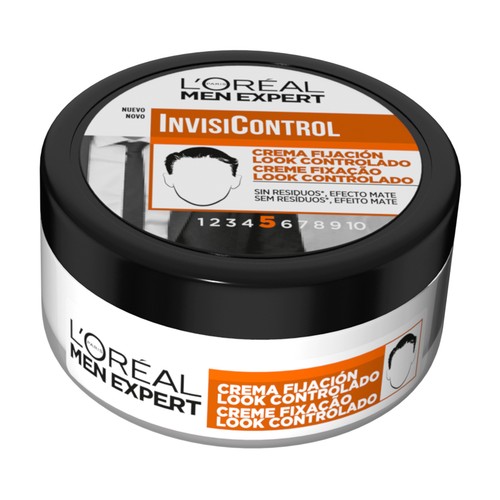 L"ORÉAL Crema fijadora para peinado look controlado, fijación media y acabado efecto mate L´ORÉAL Men expert invisicontrol 150 ml.