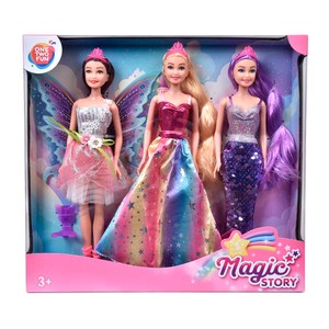 Imagen de Conjunto 3 Muñecas Magic Story Fantasía Hada, Sirena y Princesa +3 Años ONE, TWO FUN