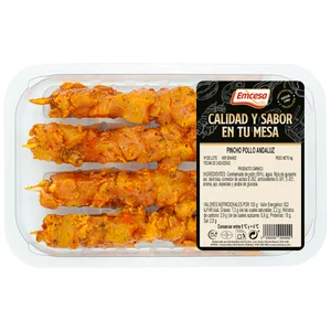 EMCESA Bandeja con pinchos de pollo marinados al estilo andaluz 300 g.