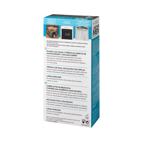 JUST FOR MEN Colorante en gel para barba, bigote y patillas tono M-35 castaño oscuro JUST FOR MEN 15 ml.