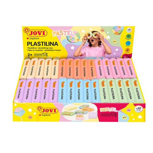 Pastilla plastilina de 50 gramos colores pastel, JOVI.