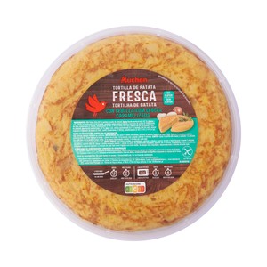 Imagen de AUCHAN Tortilla fresca de patata, con cebolla y elaborada sin gluten 600 g. Producto Alcampo