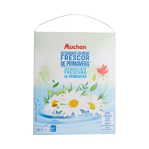PRODUCTO ALCAMPO Detergente en polvo fresco y limpio 100 dosis 5 Kg.