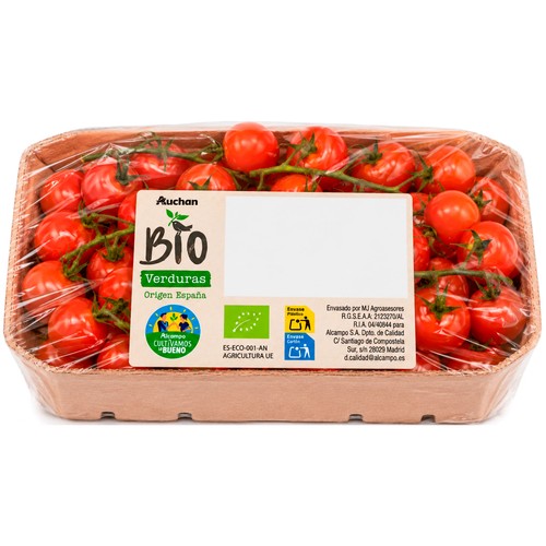 ALCAMPO CULTIVAMOS LO BUENO ECOLÓGICO Tomates cherry rama ecológicos, bandeja 400 g.