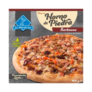 Pizza barbacoa hecha al horno de piedra 400 g.