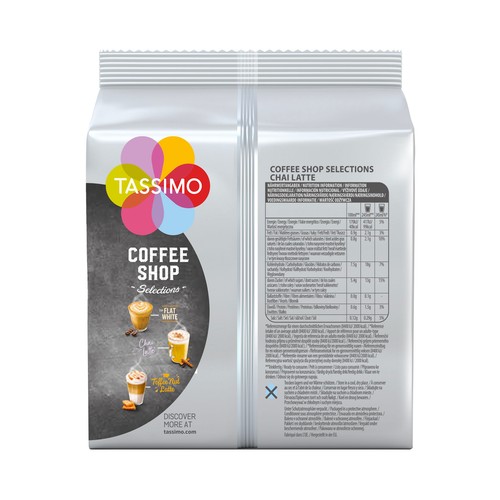 TASSIMO CHAI LATTE en cápsulas Té con sabor a especias Indias 8 uds.188 g.