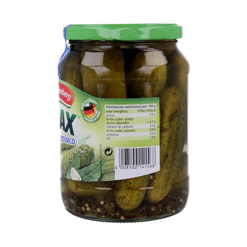 HENGSTENBERG Pepinillos grandes al estilo polaco frasco de 360 g.
