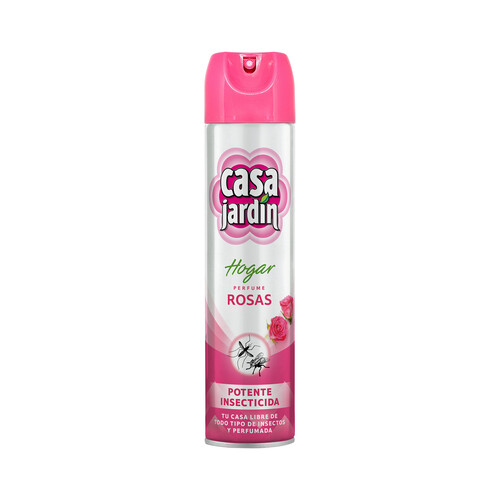 Insecticida aerosol con olor a rosas CASA JARDÍN 600 ml.