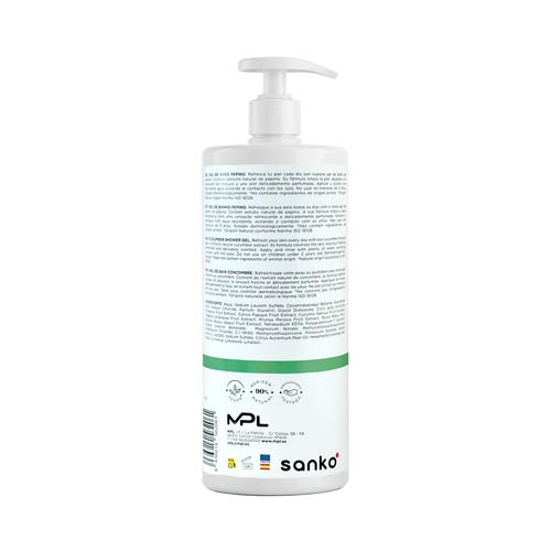 SANKO Gel de baño o ducha con extracto de pepino 1 l.