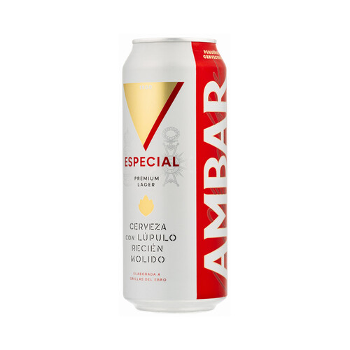 AMBAR PREMIUM  Cerveza lata de 50 cl.