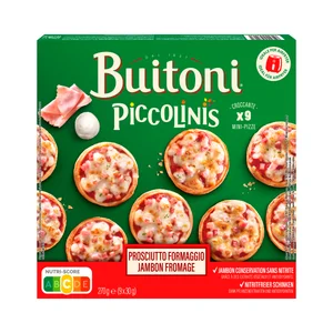 PICCOLINIS de Buitoni Minipizzas  de jamón y queso 9 x 30 g.