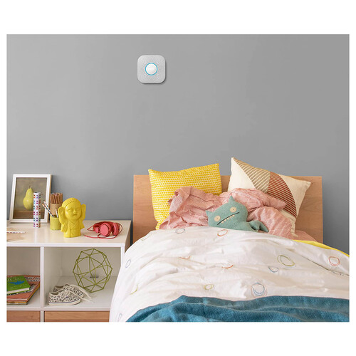 Detector de humo y CO, GOOGLE Nest Protect blanco, conexión WiFi, alimentación 6 pilas AA.