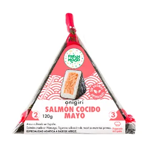 FOODIZ Onigiri de salmón cocido y mayonesa 120 g.