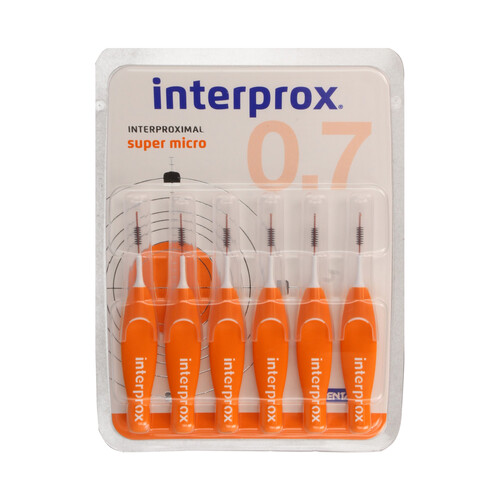 INTERPROX Cepillo interproximal super micro y prensado de 0.7 mm INTERPROX 6 uds.
