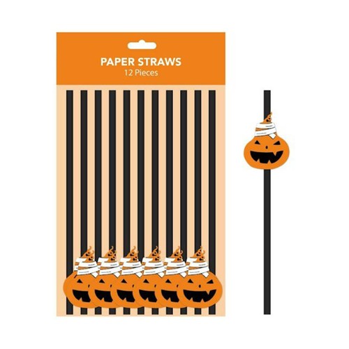 Cañitas cartón 6 unidades, Halloween. ACTUEL