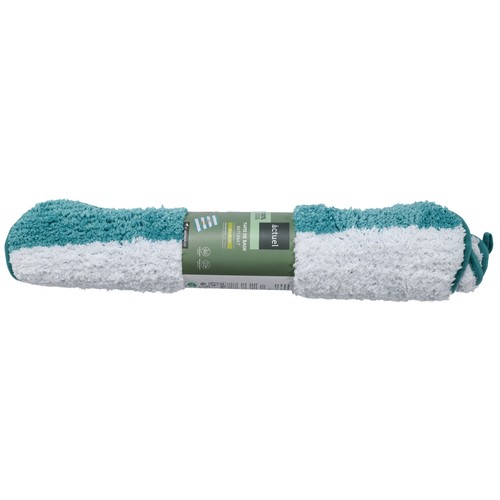 Alfombra baño rayas 50x80cm microfibra poliéster reciclado y látex 1300GSM. ACTUEL