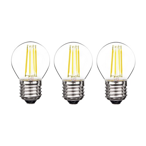 Pack de 3 bombillas Led E27, 4,3W=40W, luz cálida, 470lm, PRODUCTO ALCAMPO.