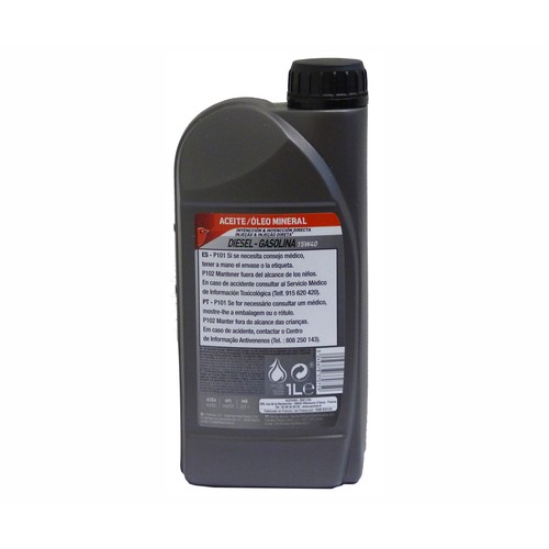 Aceite mineral para vehículos con motores de gasolina o diésel PRODUCTO ALCAMPO, 1 litro.