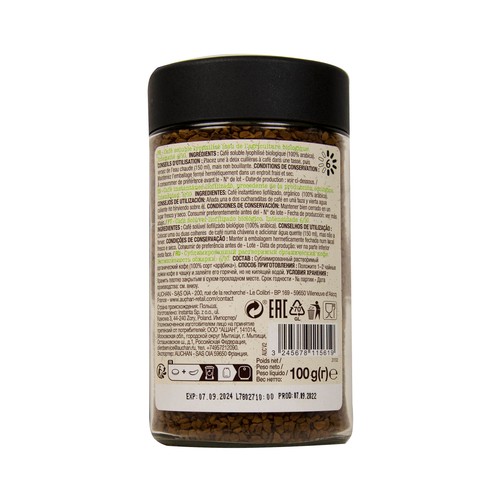 ALCAMPO ECOLÓGICO Café soluble ecológico 100 arábica 100 g.