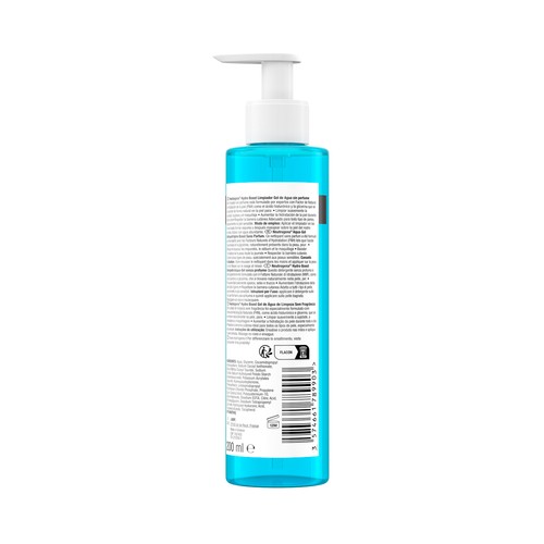 NEUTRÓGENA Hydro boost Limpiador facial (gel de agua), que elimina impurezas y maquillaje, apto pieles sensibles 200 ml.