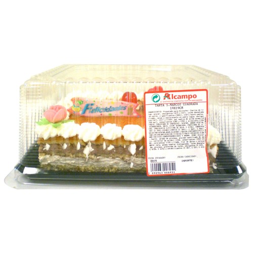 Tarta San Marcos cuadrada.