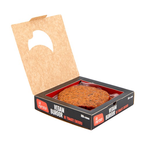 LA PARCELA Burger vegana a base de proteínas vegetales y tomate cherry asado LA PARCELA 2 x 120 g.