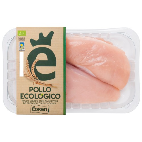 COREN Bandeja de pechuga de pollo ecológico.