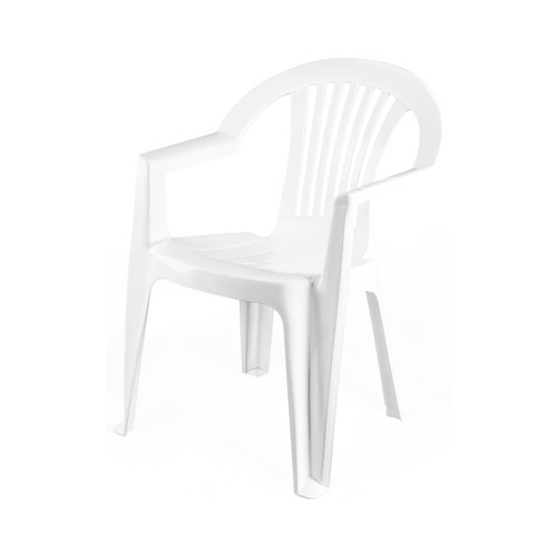 Silla de jardín de plástico GARDENSTAR ALCAMPO de 55x59x78cm, color blanco.