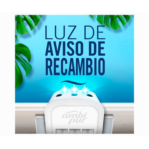 AMBIPUR Recambio ambientador eléctrico frescor de abril 3 vol 30 ml.